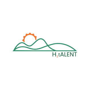 H2tALENT project logo, a hydrogen valley initiative in Alentejo, Portugal, managed by R2M